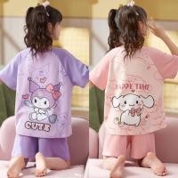 ราคา Kuromi Sanrio ชุดนอนเด ็ กฤดูร ้ อนสไตล ์ ใหม ่ สาวบางแขนสั ้ นการ ์ ตูน Western สไตล ์ kuromi Homewear ชุด K7 (26300341833)