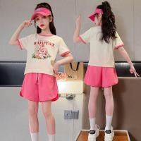 ราคา เสื้อยืดแขนสั้น กางเกงขาสั้น แฟชั่นฤดูร้อน สําหรับเด็กผู้หญิง อายุ 5 6 7 8 9 10 11 12 13 14 ปี 2023 (23147750004)