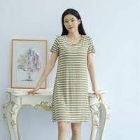 ราคา กระโปรงยาวแขนสั้น Modal พร้อมแผ่นรองหน้าอกชุดนอนลายหลวมบางสไตล์ Ruffled Plus ขนาดชุดผู้หญิงฤดูร้อนบ้าน (24183621368)