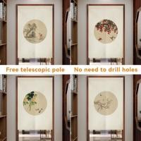 ราคา ม่านประตูสไตล์จีน ม่านตกแต่งลายดอกไม้ย้อนยุคเรียบง่าย ม่านห้องนอน ห้องนั่งเล่น ห้องน้ำ ฉากกั้นห้องครัว ม่านประตูแยกพร้อมก้านยืดไสลด์ (26200560767)