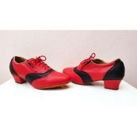 ราคา รองเท้าลีลาศ และ Salsa Dance Shoes Oriana MD P11 สีแดงสลับดำ ส้นสูง 1 5 นิ้ว (24967640606)