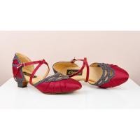 ราคา รองเท้าลีลาศ และ Salsa Dance Shoes Oriana OR B18 สีแดง ส้นสูง 1 5 นิ้ว (25769287883)