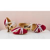 ราคา รองเท้าลีลาศ และ Salsa Dance Shoes Oriana OR B43 สีแดง เงิน ส้นสูง 2 5 นิ้ว (24676140137)