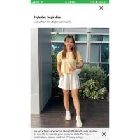 ราคา Uniqlo shirring volume short sleeve yellow size kids 150 (26855667926)