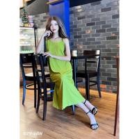 ราคา NEW ชุดเดรส สายเดี่ยว ทรงยาว เดรสยาวสายเดี่ยว กระโปรงสายเดี่ยวแขนกุดสีดำเดรสสายเดี่ยวคอวี สวย (27655663525)