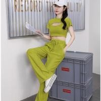 ราคา สไตล์เกาหลี 2 ชิ้น ผู้หญิง ชุดเข้าเซ็ต ชุดเซ็ทขายาว เสื้อเปิดอก ชุดเซ็กซี่ คอกลมผ้ายืดได้ใส่สบาย เว้าหน้า เซ็กซี่ TZ817 (24821765848)