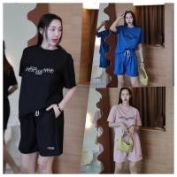 ราคา ชุดเซตเสื้อยืด กางเกงขาสั้น ชุดเซ็ทผู้หญิง แฟชั่นเกาหลี แฟชั่นผู้หญิง ชุดไปทะเล ชุดน่ารัก ปักลาย กางเกงขาสั้น TZ4001 (25070026075)