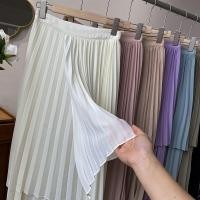 ราคา เวอร์ชั่นเกาหลีอินเทรนด์สีทึบเย็บจีบกระโปรงเอวสูงชีฟองยอดนิยมกระโปรงยาวปานกลางแฟชั่นสไตล์ใหม่ลําลองแฟชั่น (26404115768)