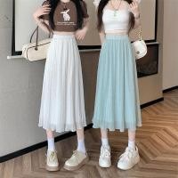 ราคา Ruffled ชีฟองจีบกระโปรงกระโปรงผู้หญิงฤดูร้อน 2024 สไตล์ใหม่เกาหลีรุ่นเอวสูงความยาวกลาง All Match a Line กระโปรง (25632741862)