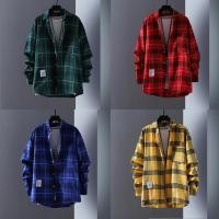 ราคา เสื้อเชิ้ตแขนยาว ลายสก๊อต สีเขียว แฟชั่นฤดูร้อน สไตล์เกาหลี สําหรับผู้ชาย (27401852716)