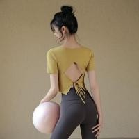 ราคา พร้อมส่งจากจีน เสื้อกีฬา เสื้อยืด แขนสั้น โชว์หลัง เซ็กซี่ เหมาะกับ โยคะ วิ่ง ออกกําลังกาย สำหรับผู้หญิง (25632673726)