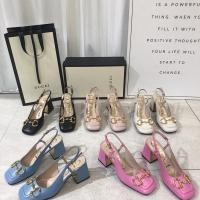 ราคา Gucci 2021 Spring Retro High Heels รองเท้า Horsebit ส้นหนา 7 5 ซม WBVP (29905659246)