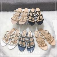 ราคา รองเท้าแตะส้นแบนผู้หญิง Valentino รองเท้าแฟชั่นลําลอง Cortex Sole 6 ซม WOB7 (29805659474)