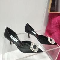 ราคา 2024 สไตล์ใหม่ Jimmy Choo สุภาพสตรีสแควร์หัวเข็มขัดเพชร Pointed Toe รองเท้าส้นสูงคริสตัลเพชรหัวเข็มขัดคนดัง Classy All Match สบายส้นประณีตความสูง 8 5 6 5 CEVN (29805659442)