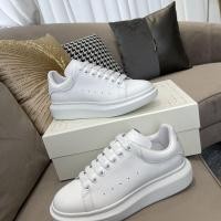 ราคา 2024新款alexander McQueen รองเท้าผ้าใบคู่ Top Layer Cowhide สีขาวล้วนแฟชั่นรองเท้าผู้หญิง APWC (29805659364)