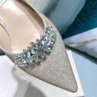 ราคา 3ซม Jimmy Choo รองเท้าส้นสูง Chunky Heel แชมเปญแกะผิวคลาสสิกมงกุฎคริสตัลรองเท้าแต่งงาน MEBC (29705659484)