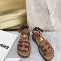 ราคา Celine รองเท้าแตะสไตล์คู่แฟชั่นย้อนยุครองเท้าแตะโรมันหนังวัวคลาสสิกทนต่อการสึกหรอแฟชั่นรองเท้าผู้หญิง BEUN (29705659419)