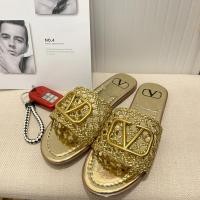 ราคา 新款valentinoรองเท้าแตะผู้หญิงthenewlimitedhollowoutgoldenweavebigvbuckleflatรองเท้าผู้หญิง (28850503482)