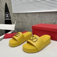 ราคา 新款valentinoรองเท้าแตะหนาsole cmความสูงincreasingรองเท้าgrainwaterdyeingsheepskinyellowcomfortablefashionรองเท้าผู้หญิง (28850503327)