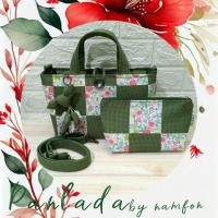 ราคา กระเป๋าผ้าแฮนด์เมดแบบถือ สะพาย ขนาดกลาง มีสายสะพาย แถมฟรี กระเป๋าใบเล็ก พวงกุญแจดอกทิวลิป (25772542070)