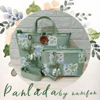 ราคา กระเป๋าผ้าแฮนด์เมดแบบถือ สะพาย ขนาดใหญ่ มีสายสะพาย แถมฟรี กระเป๋าเครื่องสำอาง พวงกุญแจดอกทิวลิป (25761800537)