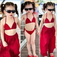 ราคา ชุดว่ายน้ำเด็กผู้หญิง บิกินี่เด็ก set 3 ชิ้น น่ารักมาก (26155659780)