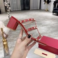 ราคา Valentino รองเท้าส้นสูงรองเท้าแตะส้นหนาฤดูร้อน Red Willow Nail Series รองเท้าแฟชั่นผู้หญิง HIRZ (29855662476)