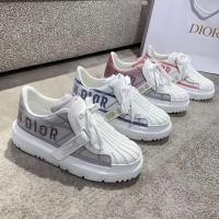 ราคา 2024 DIOR Shell Toe รองเท ้ าผู ้ หญิง Letter บิสกิตรองเท ้ าสีขาวผู ้ หญิงหนา Soled ความสูงสะท ้ อนแสง Western สไตล ์ กีฬารองเท ้ าผู ้ หญิง (26900208263)