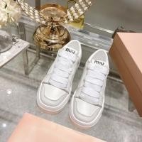 ราคา 2024 สไตล ์ ล ่ าสุด miu miu Preppy สไตล ์ Lace Up แฟชั ่ นสบายๆกีฬารองเท ้ าผ ้ าใบหนาSoledแบนรองเท ้ าสีขาวผู ้ หญิง (25930089912)