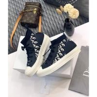 ราคา All match DIOR ผ ้ าใบ High Top รองเท ้ าผู ้ หญิง 2024 สไตล ์ ใหม ่ All Match Presbyopic Letter เย ็ บปักถักร ้ อย (24829766829)