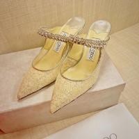 ราคา 2024 ใหม่8 5 6 5 ซม Jimmy Choo รองเท้าส้นสูงรองเท้าแตะตาข่ายสบาย Breathable Workplace รองเท้าประกายรองเท้าแต่งงานรองเท้า ATPH (29855661729)