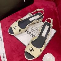 ราคา 2024新款chanel รองเท้าส้นสูงหนังแกะสีเหลือง 5D สเตอริโอการพิมพ์ Chunky ส้นต่ํา 3 ซม แฟชั่นผู้หญิงรองเท้า HMRM (27955658890)