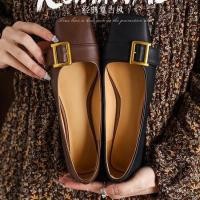 ราคา รองเท้าชั้นเดียวคุณภาพสูงส้นหนาหัวเหลี่ยมสไตล์ฝรั่งเศสสำหรับผู้หญิง (26655659205)