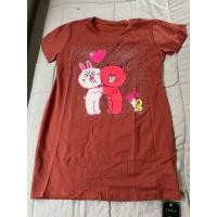 ราคา ชุดเดรสรีดเพชรลายสติ๊กเกอร์LINEสีน้ำตาลฟรีไซต์สำหรับสาวไซต์S M L XL (26155660333)