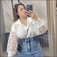 ราคา เสื้อเชิ้ตคอปกแต่งแขนลายดอกเดซี่ อก34 46 ยาว22 (25510564762)