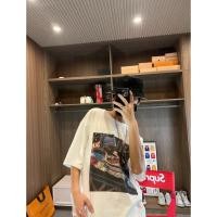 ราคา Supreme Iron Dollar PatternLOGOPrinted Maychao Retro Couple Simple Casual Short SleeveTT shirt Fashion (27205760872)