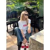 ราคา Supreme Los AngelesLANew Store Opening Limited RedBOXround Neck Couple Short SleeveTT shirt Simple CasualT (27105761089)
