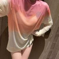 ราคา Chrome Hearts New Tie Dyed Disc Hot Drilling Sun Protection Top Fashion All Match round Neck Loose (29655757646)