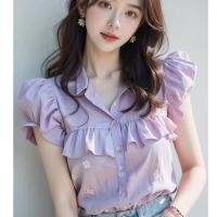 ราคา ฝรั่งเศสเก๋ที่สวยงามด้านบนสไตล์ชาแนลเร้าใจสีม่วงพัฟแขนเสื้อผู้หญิงฤดูร้อน 2024 สไตล์ใหม่ (28805757539)