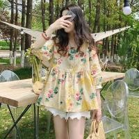 ราคา เสื้อตุ๊กตาลายดอกน่ารักๆ เสื้อเชิ้ตผู้หญิง ลายดอกไม้ เเขนตุ๊กตา สวยหวาน เสื้อครอปแขนสั้นแฟชั่นผู้หญิง สวมใส่สบาย (23403567872)