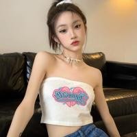 ราคา เสื้อถักสีชมพูเปลวไฟ เสื้อเกาะอกไหมพรม ปักลายตัวอักษรแบบเก๋ๆ ผ้ายืด ผ้านิ่ม ใส่สบาย (18265235649)