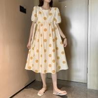ราคา ชุดกระโปรงคุลมท้อง สไตล์เกาหลีน่ารักๆ ชุดคลุมท้อง ลายจุด สีเหลืองน่ารักๆ (14468140572)