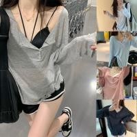 ราคา เสื้อยืดแขนยาวทรงหลวม oversize สไตล์เกาหลี เสื้อยืดแขนยาว (19095648195)