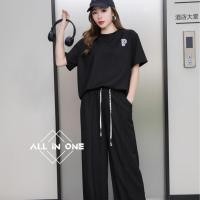 ราคา แฟชั่นผู้หญิงปักลาย P 2 ชิ้นเสื้อแขนสั้นและกางเกงขายาวผู้หญิงสไตล์เกาหลีชุดกางเกงแขนสั้นสีทึบผ้าเย็น TZ9992 (24977558382)