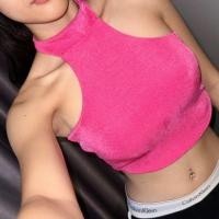 ราคา Glitterเสื้อเปิดหลัง คอเต่า ชายโค้ง ผ้ายืดวิ้งๆเย็บ2ชั้น (27153551557)