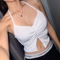 ราคา Glitterเสื้อสายคล้องคอ ด้านหน้าย่น ชายหน้าแหวก ผ้ายืดวิ้งๆเย็บ2ชั้น (26703551522)