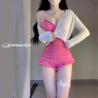 ราคา ชุดว่ายน้ําผู้หญิง ชุดจั๊มสูท ยกกระชับยาวข้อมือบิกินี่ชุดสองชิ้นสลิมมิ่งสลิมฟิตชุดว่ายน้ําอนุรักษ์นิยมสีทึบสาวน้ําพุร้อนชุดว่ายน้ําผ (29704525429)