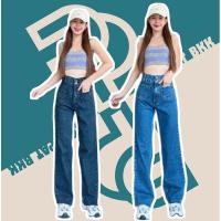 ราคา Punny Jeans P21 กางเกงยีนส์ผู้หญิง แต่งกระเป๋าหน้า ทรงกระบอก เอวสูง ผ้าไม่ยืด ขอบใหญ่ 2กระดุม ปลายขาแต่งขาด (24214126866)