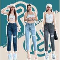 ราคา Punny Jeans P19 มี3สี กางเกงยีนส์ผู้หญิง ทรงบอย ผ้าไม่ยืด รุ่นคลาสสิค เอวสูง แต่งขาดเข่า ปลายขาแต่งขาด (24121855537)
