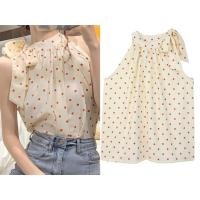 ราคา เสื้อแขนกุดลายจุดเกาหลี เสื้อเปิดไหล่แฟชั่นและเซ็กซี่ (25178764655)